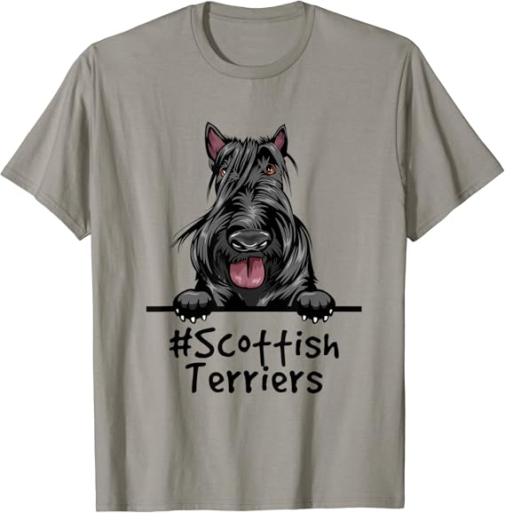 Scottish Terrier Gifts Decor Print Dog TShirt Amazon.co.uk Fashion